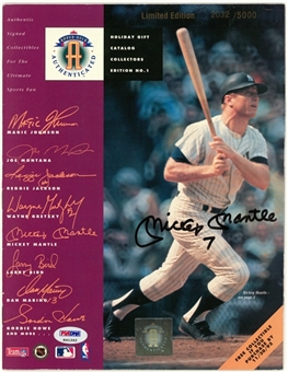 Mickey Mantle Autographed & "7" Inscribed Upper Deck Catalog (LE 2032/5000) (PSA/DNA)